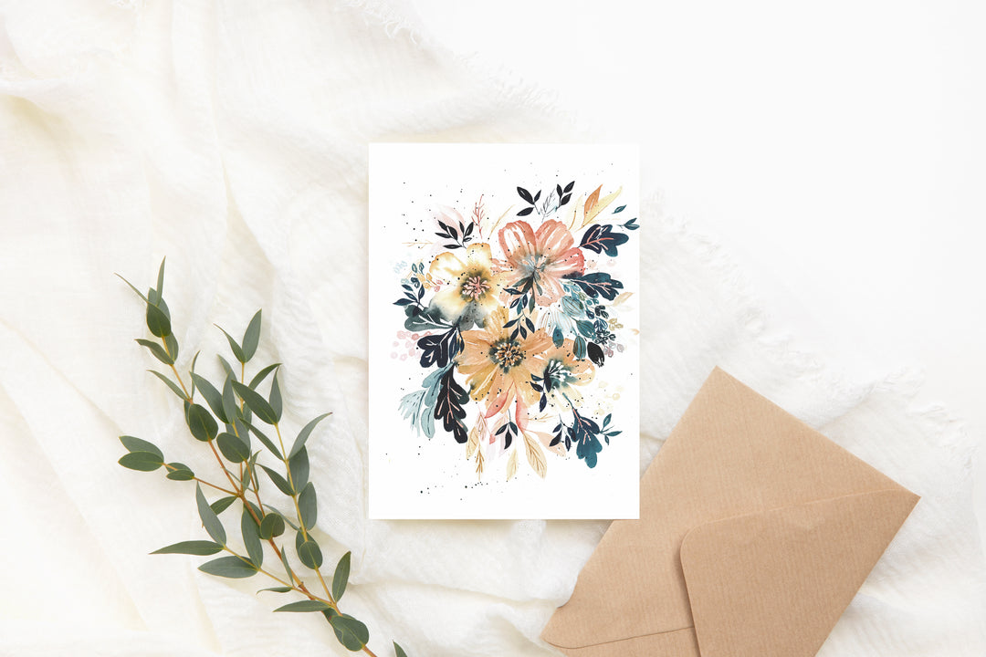 Abstract Floral Greeting Card
