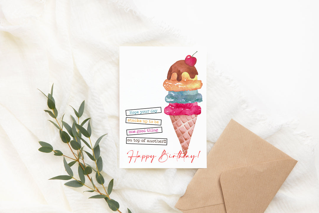 Ice cream birthday card