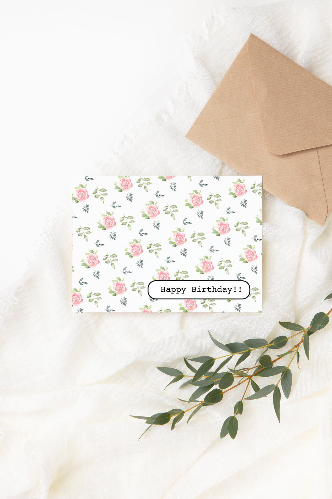 Roses Pattern Birthday Card