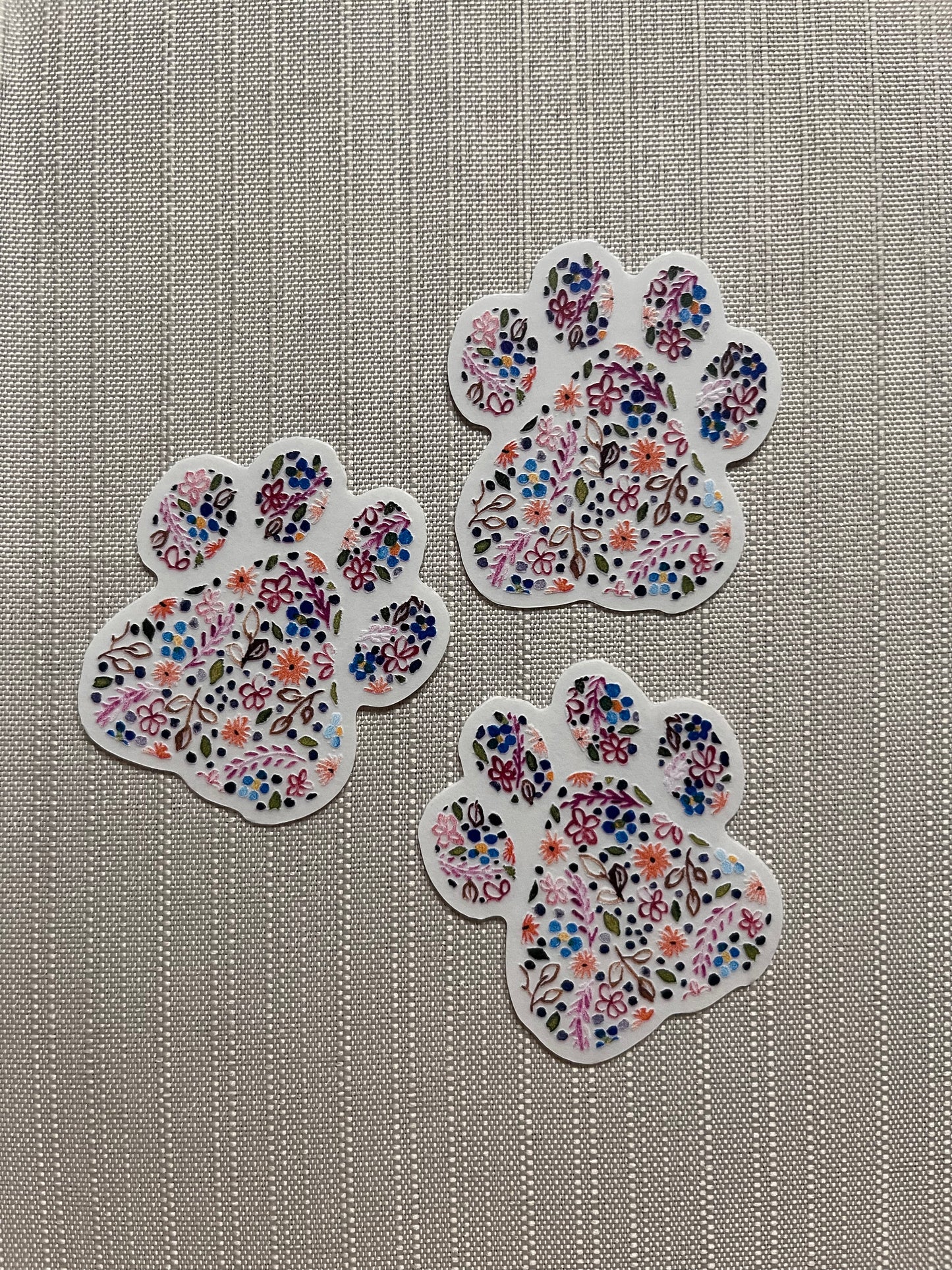 Clear Floral Paw Sticker