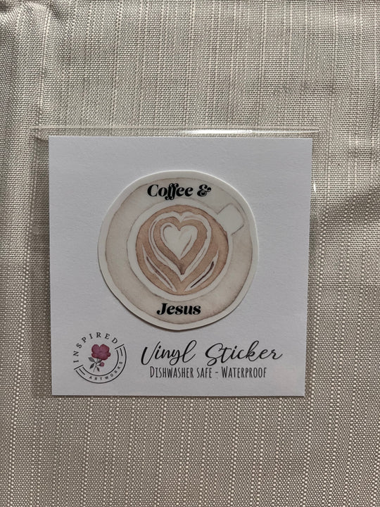 Coffee & Jesus Vinyl Sticker
