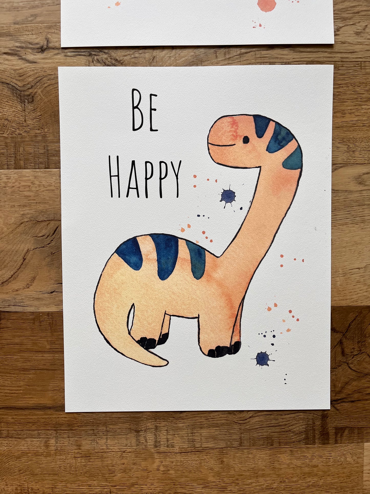 Be Happy Yellow Dino Print