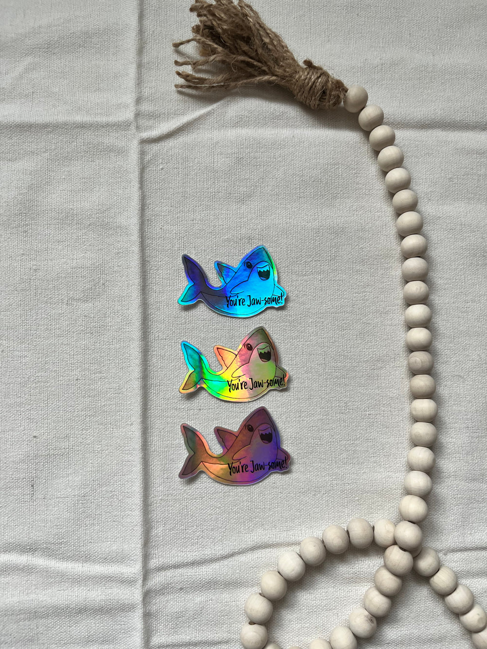Jaw-some Shark Holographic Sticker